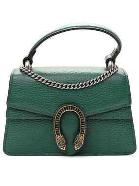Gucci Dollar Calfskin Crystal Mini Dionysus Top Handle Bag Emerald